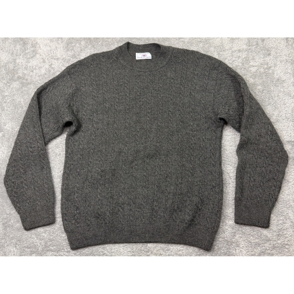 Carroll and Company Sweater Mens XXL Gray Wool Cashmere Cable Knit Italy 56